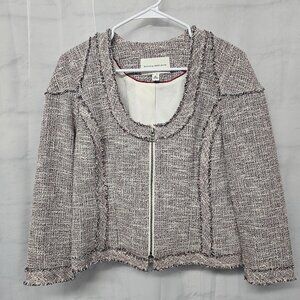 Banana Republic Blazer Tweed Zip Purple Twee Retro Boho 12